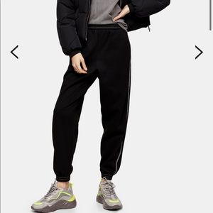 Topshop black contrast stitch sweatpants